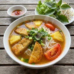 Bún chả cá miền Trung nước dùng thanh ngọt, đậm đà chuẩn vị