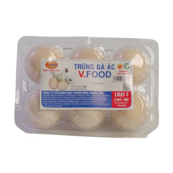 Trứng gà ác 25g ± 2g Vfoods hộp 6 quả (1 Hộp)