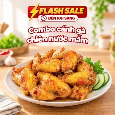 Combo cánh gà chiên nước mắm: Cánh giữa gà Japfa 500g và xốt nêm sẵn Chinsu 70g