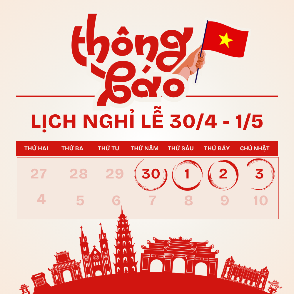 Lịch nghỉ lễ 30/4 - 01/5 năm 2026