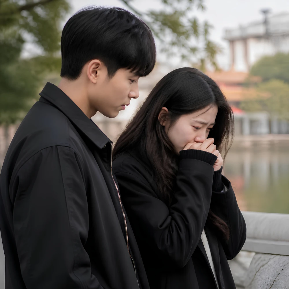 Người ấy có mặt bên bạn lúc khó khăn là dấu hiệu thích thật lòng. (Ảnh được tạo bởi AI)