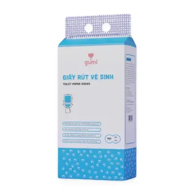 Lốc 4 túi giấy vệ sinh treo tường Gumi 360 tờ 4 lớp