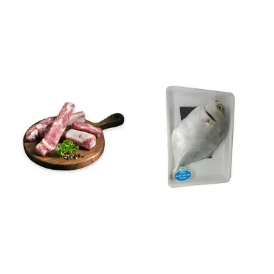 Combo Sườn non 900g + Cá chim trắng làm sạch 450g