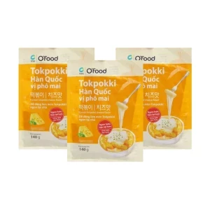 Combo 3 gói bánh gạo Tokpokki Hàn Quốc vị phô mai O'food gói 140g
