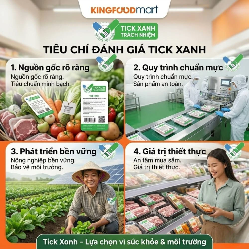 Tick Xanh Trách Nhiệm Kingfoodmart là gì? Hướng dẫn chọn sản phẩm xanh cho người tiêu dùng hiện đại