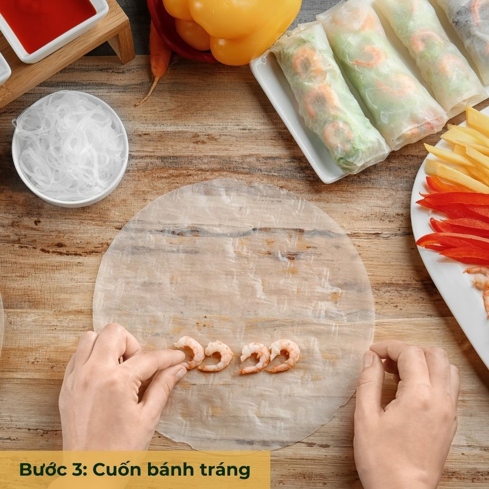 bước 3 cuốn bánh tráng