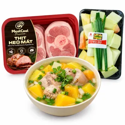 Combo canh chân giò hầm đu đủ