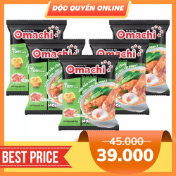 Combo 5 gói mì dinh dưỡng khoai tây lẩu tôm càng Omachi gói 80g (5 Gói)