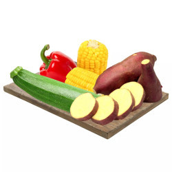 Combo rau củ nướng: khoai lang, bí ngòi, ớt chuông, bắp ngọt