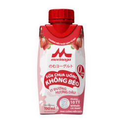 Sữa chua uống tiệt trùng không béo ít đường vị dâu Morinaga hộp 190ml (1 Hộp)