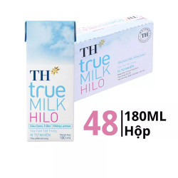 Thùng sữa tươi tiệt trùng vị tự nhiên Hilo TH True Milk 180ml (48 Hộp)
