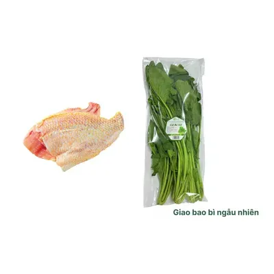 Combo Cá diêu hồng phi lê VietGAP vỉ 300g (1 Vỉ) + Cải bó xôi Đà Lạt gói 300g