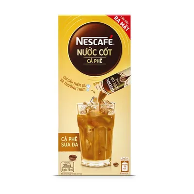 Nước cốt cà phê sữa đá Nescafe hộp 5 gói x 75ml