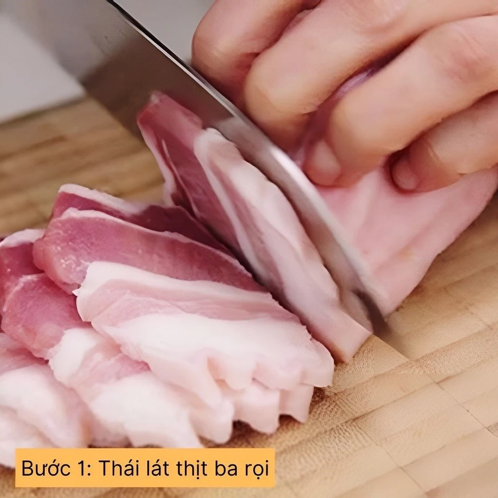 thái lát thịt ba rọi