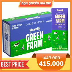 Thùng sữa tươi tiệt trùng Green farm ít đường Vinamilk 180ml (48 Hộp)