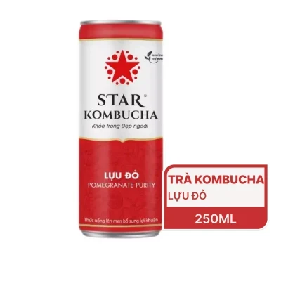 Trà lên men Star Kombucha vị lựu đỏ lon 250ml
