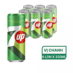 Lốc nước ngọt 7UP 320ml (6 lon)