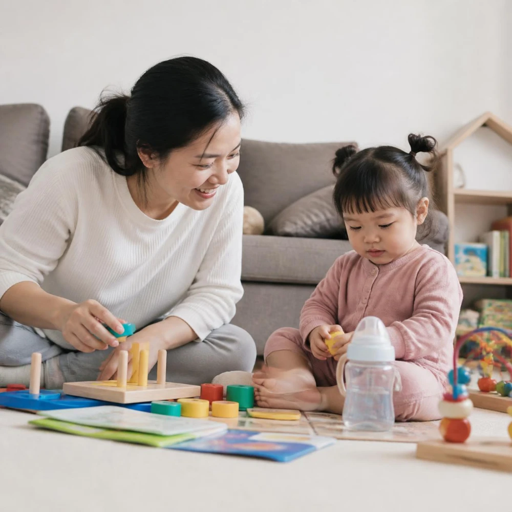 Chi tiết các khoản học phí, sữa và đồ chơi khi con đi nhà trẻ từ 4 đến 8 triệu đồng. (Ảnh được tạo bởi AI)