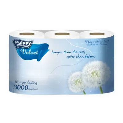 Lốc 6 cuộn giấy lụa Velvet Pulppy