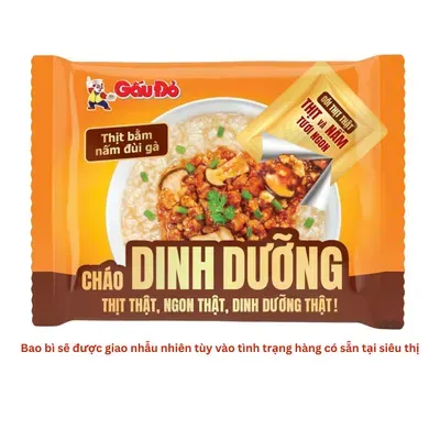 Cháo thịt bằm nấm đùi gà (có thịt thật) Gấu Đỏ gói 74g