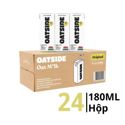 Thùng 24 hộp sữa yến mạch Oatside vị nguyên bản 180ml