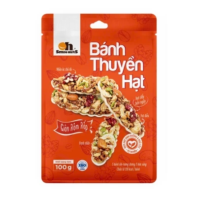 Bánh thuyền hạt Oh Smile Nuts gói 100g