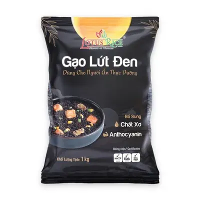 Gạo lứt đen Lotus Rice túi 1kg
