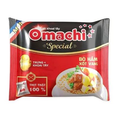 Mì special bò hầm xốt vang Omachi gói 92g