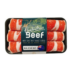 Ba chỉ bò ngũ cốc Úc đông lạnh Freshfoco gói 200g (1 Gói)