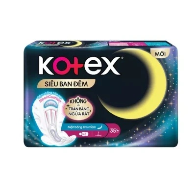 Băng vệ sinh Kotex ban đêm siêu mỏng cánh 35cm gói 3 miếng