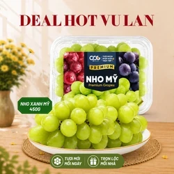 Nho xanh Mỹ không hạt hộp 450g