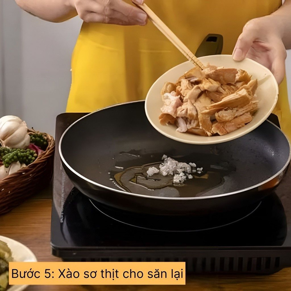 xào sơ thịt cho săn lại
