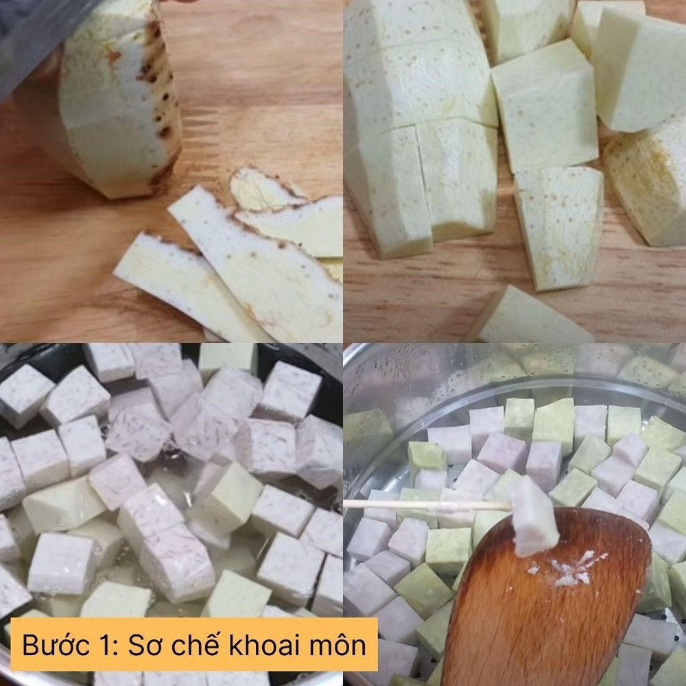 sơ chế khoai môn