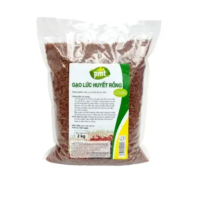 Gạo lứt Huyết Rồng PMT gói 2kg