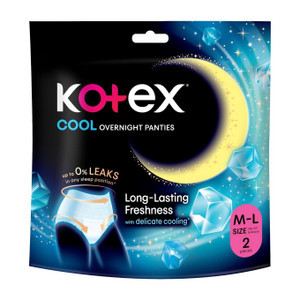 Băng vệ sinh ban đêm dạng quần Cool size M-L Kotex gói 2 miếng (1 Gói)
