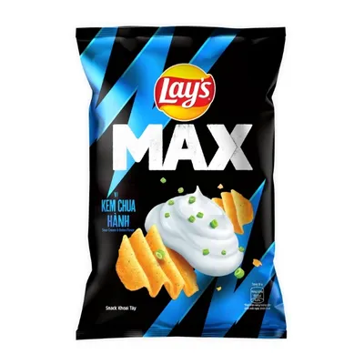 Snack khoai tây vị kem chua hành Lay's Max gói 42g
