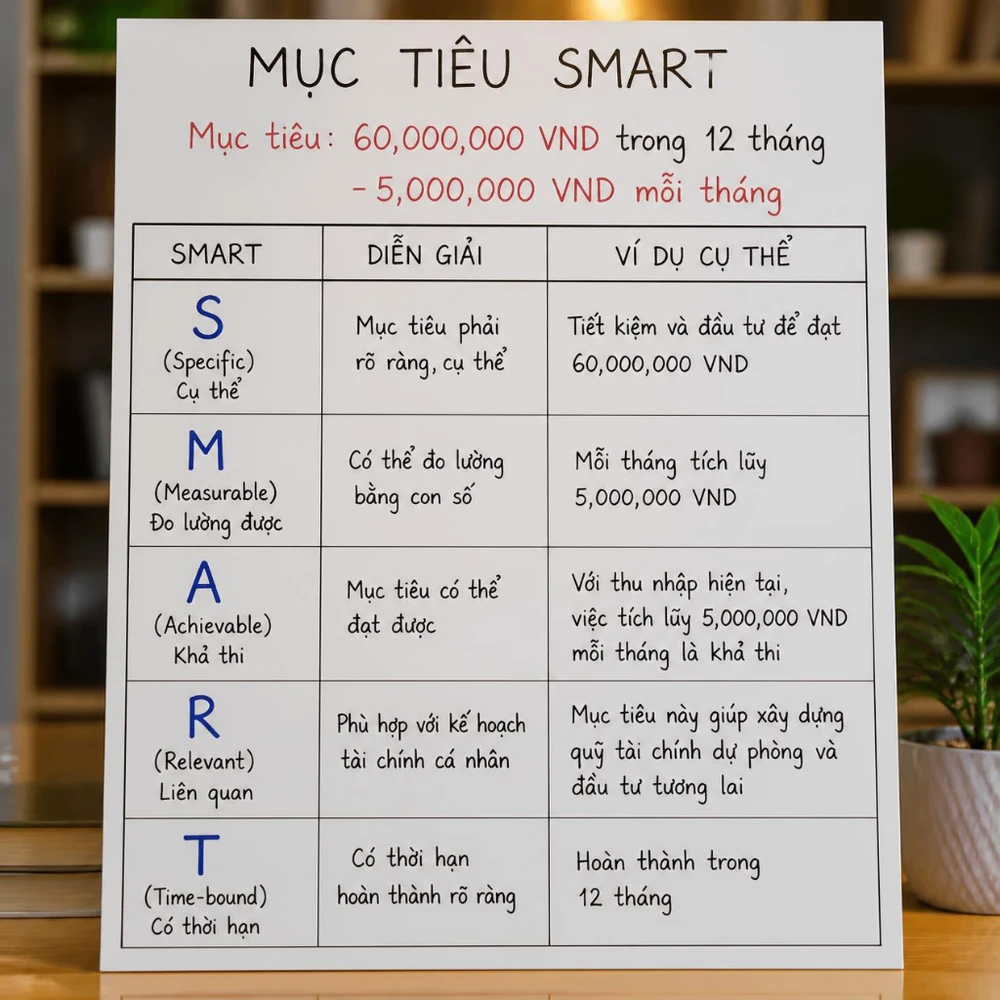 Mục tiêu càng rõ ràng, động lực càng lớn, hãy đặt tên và thời hạn cho quỹ tiết kiệm bạn sẽ thấy con đường tích lũy rõ ràng hơn. (Ảnh được tạo bởi AI) 