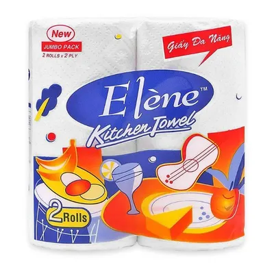 Lốc 2 cuộn khăn giấy bếp Elene đa năng 2 lớp