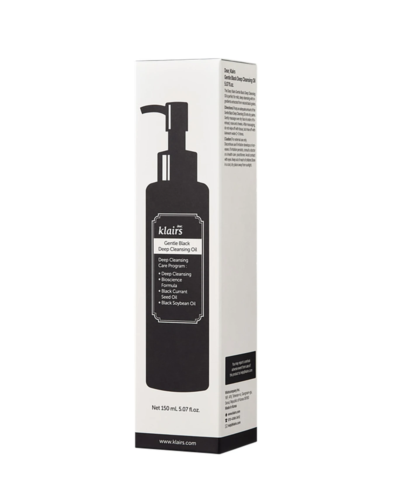 Dầu Tẩy Trang Klairs Gentle Black Deep Cleansing Oil 150ml - Image 2