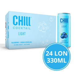 Thùng nước trái cây lên men vị việt quất & vodka Chill Cocktail lon 330ml (24 Lon)
