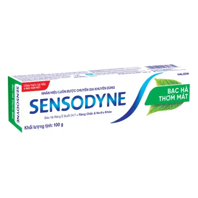 Kem đánh răng hương bạc hà the mát Sensodyne gói 100g