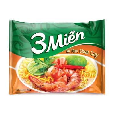 Mì Reeva 3 Miền tôm chua cay gói 65g