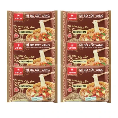 Combo 6 gói mì tươi Vifon vị bò xốt vang 70g