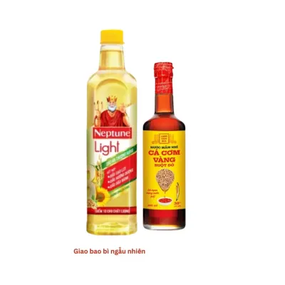 Combo dầu hỗn hợp Neptune light 1l và nước mắm cá cơm ruột đỏ LCX 500ml
