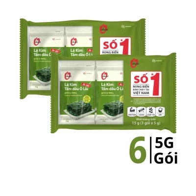 Combo 2 lốc rong biển O'Food ăn liền tẩm dầu olive 6 gói