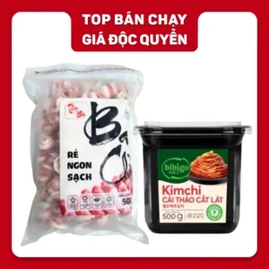 Combo ba chỉ bò Mỹ 500g & Kim chi cải thảo Bibigo 500g