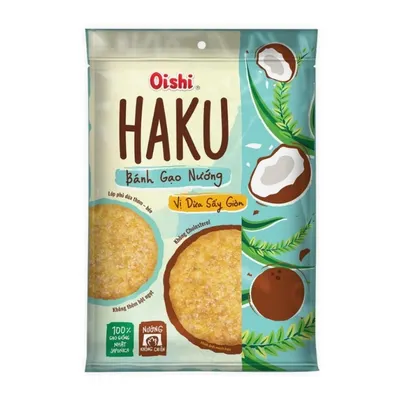 Bánh gạo nướng vị dừa sấy giòn Oishi gói 138g