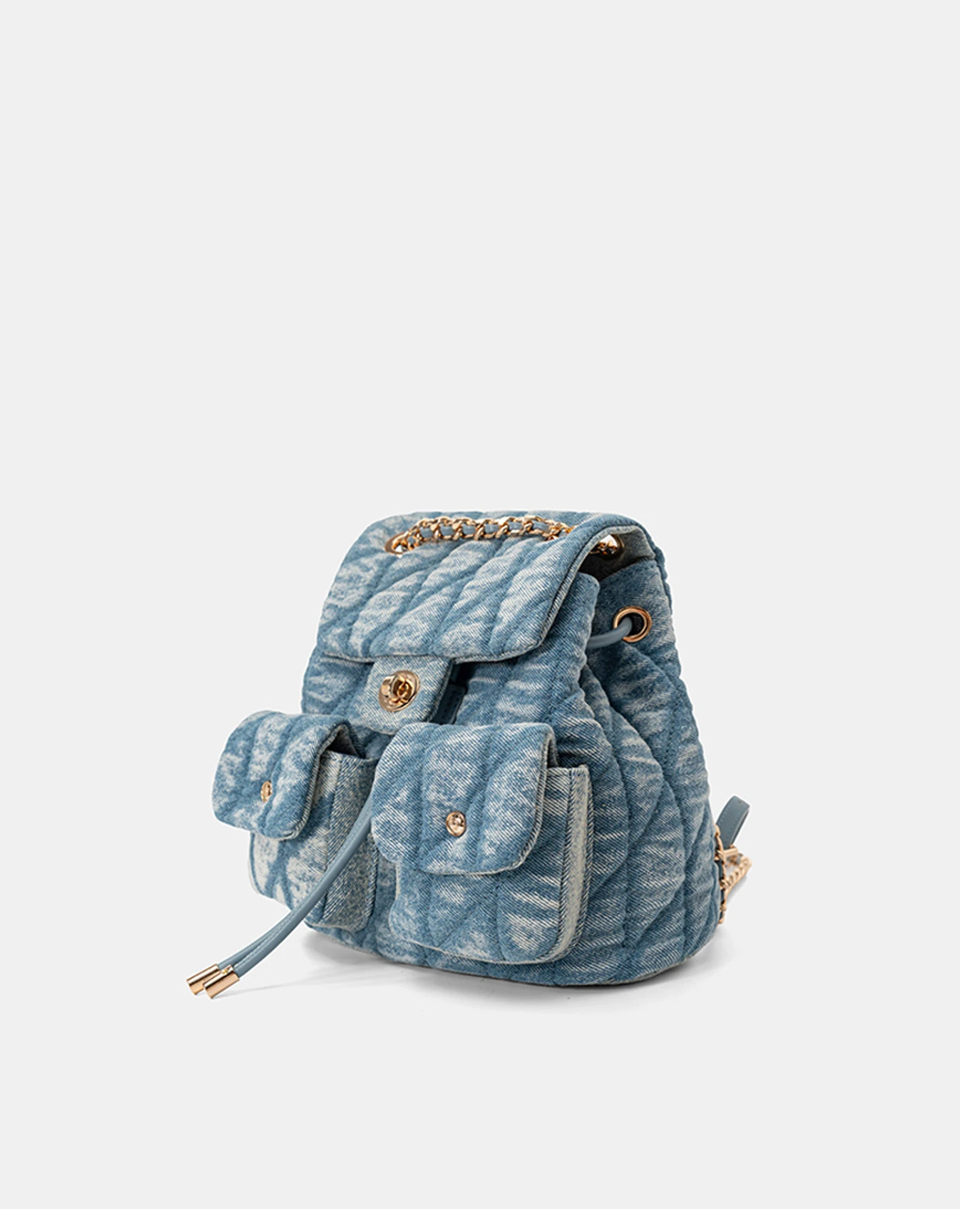 Balo Denim Nắp Gập Chần Bông - Image 6