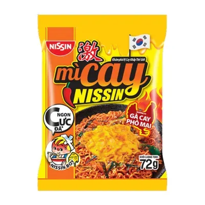 Mì xào gà cay phô mai Hàn Quốc Nissin gói 72g