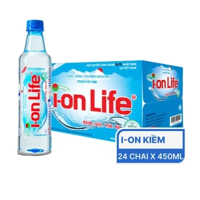Thùng 24 chai nước uống ion kiềm Ion Life 450ml